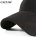 CACUSS帽子男冬季羊毛棒球帽户外骑行开车鸭舌帽大头围帽子 黑色黑字大 实拍图