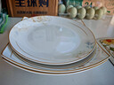 旺昌景德镇陶瓷盘子套装创意简约深菜盘子家用鱼盘西餐盘碟子餐具组合 国色天香8英寸四角深盘2个 实拍图