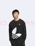 adidas经典时尚宽松抓绒圆领卫衣套头衫男女秋季阿迪达斯三叶草 黑色 S 实拍图