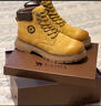 骆驼（CAMEL）王俊凯同款冬加绒户外工装马丁大黄靴男 G15W136025R 沙漠黄 40 实拍图
