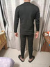 雅鹿男士保暖内衣男加绒加厚套装含羽绒蚕丝防寒加大码秋衣秋裤打底衣 深灰圆领(上衣+裤子套装) XL (109-130斤) 实拍图