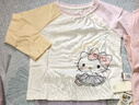 戴维贝拉（DAVE＆BELLA）【Hello·Kitty联名】童装儿童t恤女童长袖上衣洋气宝宝打底衫 米白 100 cm（建议身高90-100cm） 实拍图