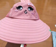 牧萌儿童防晒帽男女童防紫外线遮阳帽户外空顶渔夫帽 立体粉色萌兔 实拍图