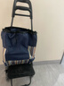 爬楼梯便携购物买菜车小拉车家用可折叠轻便手拉杆拖车老人手推车 豪华款车架+金钢水晶轮+蓝条纹 实拍图