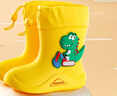 牧萌儿童雨鞋男童女童防水立体宝宝防滑耐磨卡通雨靴 挖掘机恐龙 17码 实拍图