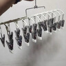 梦庭 衣架不锈钢多头晾衣夹晒袜子架袜夹袜架挂架内衣架神器20夹 实拍图