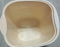 泡脚桶家用过小腿高深洗脚盆秋冬保温学生宿舍过膝养生熏蒸足浴桶 矮款【24cm】底部凸点按摩 带提手奶油色【无盖款】 实拍图
