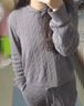 优衣库女装可机洗纽花针织连帽套头衫478871 06 铅灰色 L /160/88 实拍图