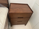 源氏木语实木床头柜北欧卧室收纳柜家用储物柜床边柜橡木胡桃色0.45m三抽 实拍图