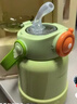 英氏（YEEHOO）保温杯316儿童吸管杯带杯套婴儿保温杯宝宝儿童保温水杯子 苹果绿 实拍图