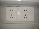 正泰（CHNT）开关插座6C奶油风 家用86型斜五孔插座面板暗装插座纯平大板 白色 一开双控 实拍图