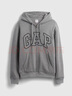 盖璞（GAP）男女装春款LOGO仿羊羔绒宽松连帽衫卫衣美版789781 灰色 S 美码  M亚洲码175/92A 实拍图