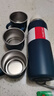 保温杯304套装不锈钢水杯保温大容量一杯三盖礼盒商务便携 【清仓】蓝色（一杯三盖） 500ml 实拍图