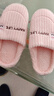 小熊兔子卡通棉拖鞋家用室内厚底保暖防滑毛毛拖鞋踩屎感棉拖鞋女 粉色随机英文刺绣 38-39 【适合37-38】 实拍图