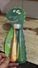 修洁儿童牙刷宝宝儿童牙刷恐龙细软毛牙刷3岁以上训练阶段呵护牙龈 萌趣恐龙牙刷（绿色） 2支 实拍图