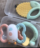 澳贝（auby）婴幼儿童玩具新生儿用品0-6个月安抚防吃手摇铃硅胶牙胶6件收纳盒 实拍图