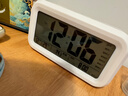 墨斗鱼电子闹钟卧室床头钟多功能白色大屏幕电池款学生起床神器生日礼物 实拍图