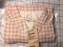 MUJI[自营限定款]女士无侧缝 双层纱织睡衣  软棉棉内衣 浅粉色格纹 S 实拍图