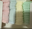 全棉时代婴儿口水巾儿童水洗纱布小毛巾洗脸礼盒4条装 粉蓝黄绿25×25cm 实拍图