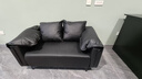 欧木希沙发客厅小户型民宿出租房双三人位大象耳朵懒人直排布艺沙发新款 经典黑-猫抓皮（送两靠枕） 122cm海绵款（双人位） 实拍图