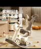 帮宝智摇摇马儿童木马摇摇车溜溜车婴儿玩具宝宝周岁礼物男女孩生日礼物 飞行员（棕色）靠背+推杆+护栏 实拍图