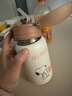 史努比（SNOOPY）儿童保温杯带吸管直饮男女小学生316不锈钢喝水杯子双盖壶500ml咖 实拍图