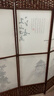 中式简易折叠可移动屏风遮挡板帘客厅隔断墙卧室现代简约办公室 单面图案送底座（加厚加粗） 1.8米高4扇一组2米宽 实拍图