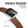 MSSM适用苹果手表表带apple watch小牛皮iwatch S11/ultra3/S10/9/8/SE3针扣真皮表带 咖色42/41/40/38 实拍图