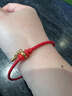 周大福简约时尚配件皮绳手绳 红绳 21.25cm AX100 实拍图