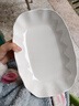 荷叶鱼盘家用蒸鱼陶瓷盘子菜盘2025年新款高级感轻奢洋气陶瓷鱼盘 纯白 26.5cm 10.5英寸荷叶鱼盘【1只装】 实拍图