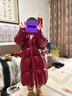 高梵黑金儿童鹅绒服5.0长款加厚男女小童精灵帽宝宝保暖羽绒服外套 YT安哥拉红 赠鹅绒马甲【赠品需选尺码】 110 【充绒量 116g】 晒单实拍图