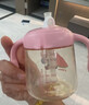 贝亲儿童牛奶杯1-3岁宝宝喝水喝奶PPSU直饮奶瓶双吸管水杯 粉色330mL 实拍图