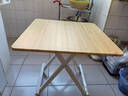 折叠桌餐桌家用小户型吃饭桌简易租房出租屋正方形小方桌子便携式 原木+白架【60*60*55cm】 实拍图