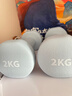 Keep 彩色浸塑哑铃 男士女士家用健身肌肉手臂塑形轻重量水蓝 2kg*2 实拍图