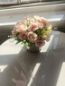 吕姆克仿真花假花盆栽干花花束陶瓷花瓶客厅装饰摆件粉色20cm套装5982 实拍图