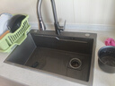 九牧王水槽大单槽304不锈钢水槽厨房洗菜盆一体盆大单槽洗碗池 68X45枪灰色(抽拉龙头套餐) 实拍图