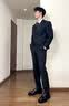 花花公子西服套装男士韩版修身上衣外套伴郎新郎结婚商务职业正装小西装男 两扣黑色上衣 XL 实拍图