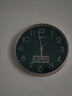 康巴丝（Compas）挂钟客厅钟表 万年历简约石英钟表挂墙时钟 C3242Y  墨绿色 28cm 实拍图