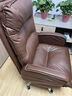 英斯迪尔（INSDEA）家用老板椅舒适久坐办公椅电脑椅可躺靠背椅书房书桌商务沙发座椅 咖色+脚踏-纳米皮【高弹海绵】 钢制脚 实拍图