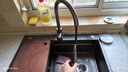 欧琳（OULIN）厨房水槽大单槽304不锈钢纳米手工水槽750*460 旗舰款9158H配L008H不锈钢抽拉龙头 实拍图