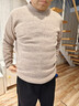 恒源祥100%纯羊毛绒衫男高领毛衣冬季加厚保暖衣服羊毛针织衫打底衫男装 7830【半高 领驼色】纯全100羊 L 170【体重120-135斤】 实拍图