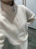 CALCULAT&KEEN立领加厚100%纯羊毛衫女高翻领半拉链麻花软糯毛衣宽松扭花针织衫 原绒米 L 【建议115-135斤】 实拍图