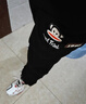 大嘴猴（paul frank）裤子男士秋冬季休闲裤男裤宽松运动小脚束脚卫裤男 黑色 加绒 L 实拍图