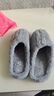 洁丽雅棉拖鞋男士秋冬季厚底保暖家居室内情侣毛绒拖鞋男冬天居家棉鞋女 灰色 44-45 【适合43-44码】 实拍图