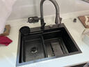 卡莎蒂5.0加厚水槽大单槽厨房水槽304不锈钢洗菜盆一体盆压纹集渣盆四孔 5.0加厚【60*46cm】4孔集渣-满配 实拍图