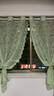 法式窗帘蕾丝窗纱帘成品免打孔安装透光不透人直播装饰帘客厅阳台 凤尾纱豆绿色-荷叶边 适用窗宽1.6-2.1m[帘高1.5m]2片 实拍图