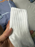 俞兆林5双白色袜子男中筒袜秋冬季男士抗菌防臭学生青少年刺绣长袜潮 实拍图