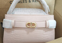 CHARLES&KEITH鳄鱼纹凯莉包手提斜挎婚包包女包生日礼物新年礼物CK2-50270880-1 粉红色Pink S 实拍图