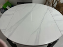 卧家岩板餐桌椅组合现代简约轻奢伸缩折叠家用小户型实木餐桌吃饭桌 12mm岩板-卡塔金-亮光白 1.2m 直径单桌【不含椅】 实拍图