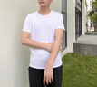 伽维德（JIAWEIDE）短袖t恤男纯棉夏季男生纯色韩版修身圆领半袖体恤紧身大码打底衫 白色 XL(体重130-140斤) 实拍图